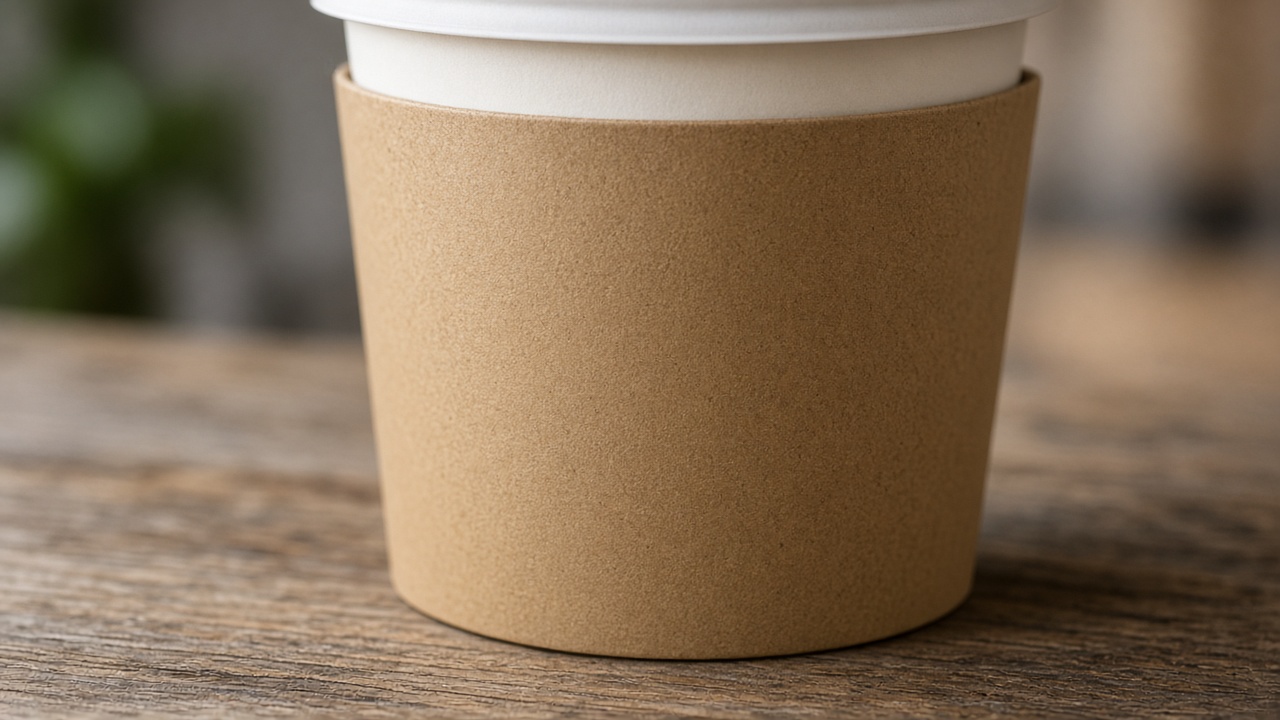櫃檯詢問外帶明細與杯套的示意畫面